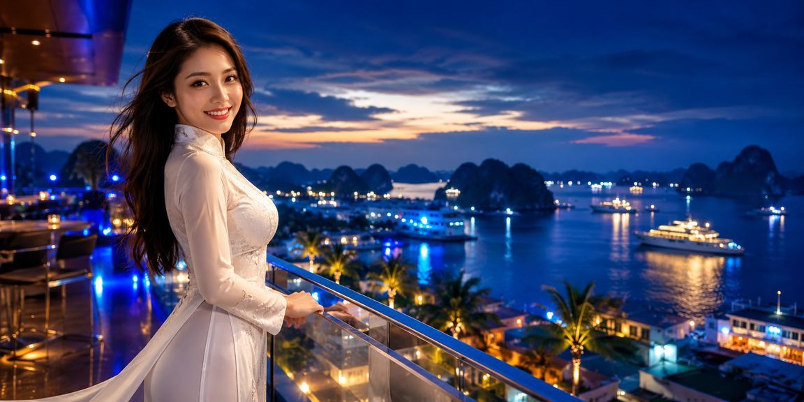 Khung cảnh sòng bài trực tuyến lấy cảm hứng từ Ninh Bình, người chơi mặc áo dài